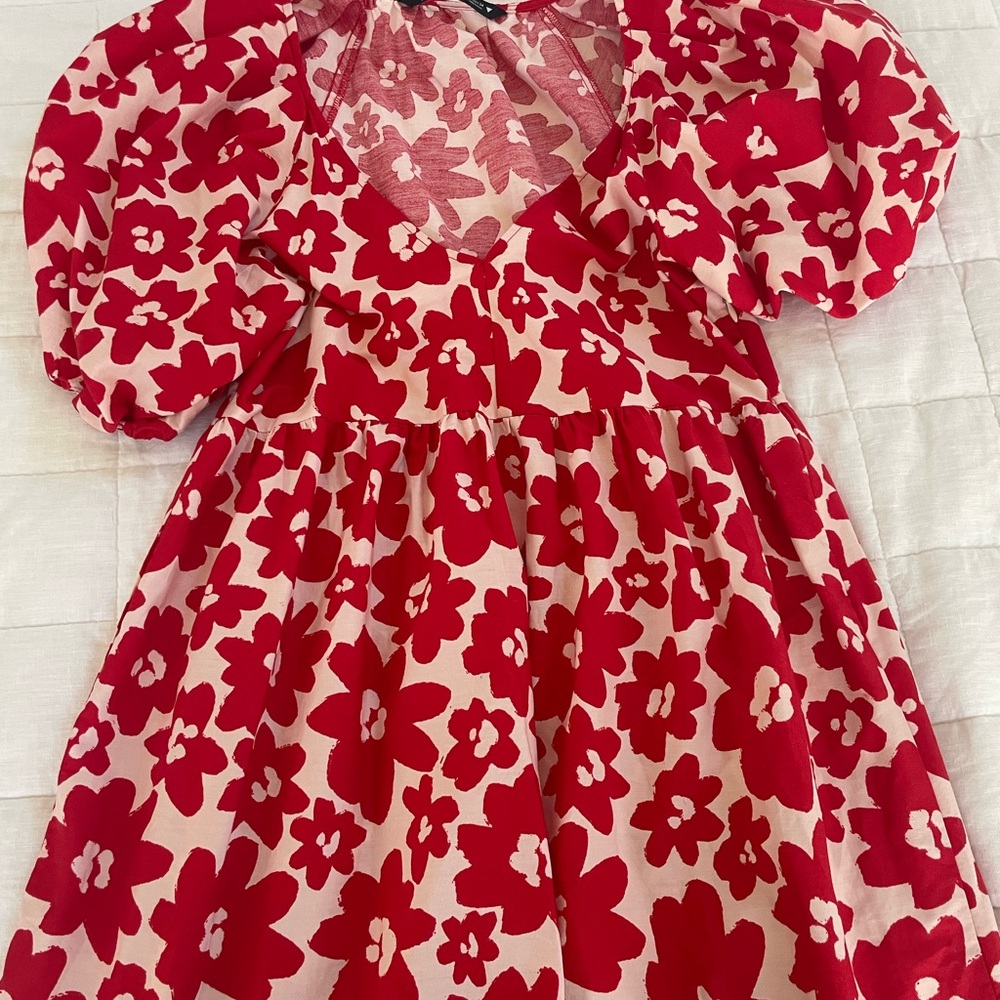 Zara Printed Poplin Midi Dress - Picture 2 of 6